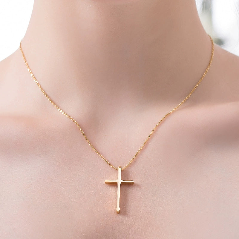 Instagram Minimalist Titanium Steel Necklace Women's Cross Pendant