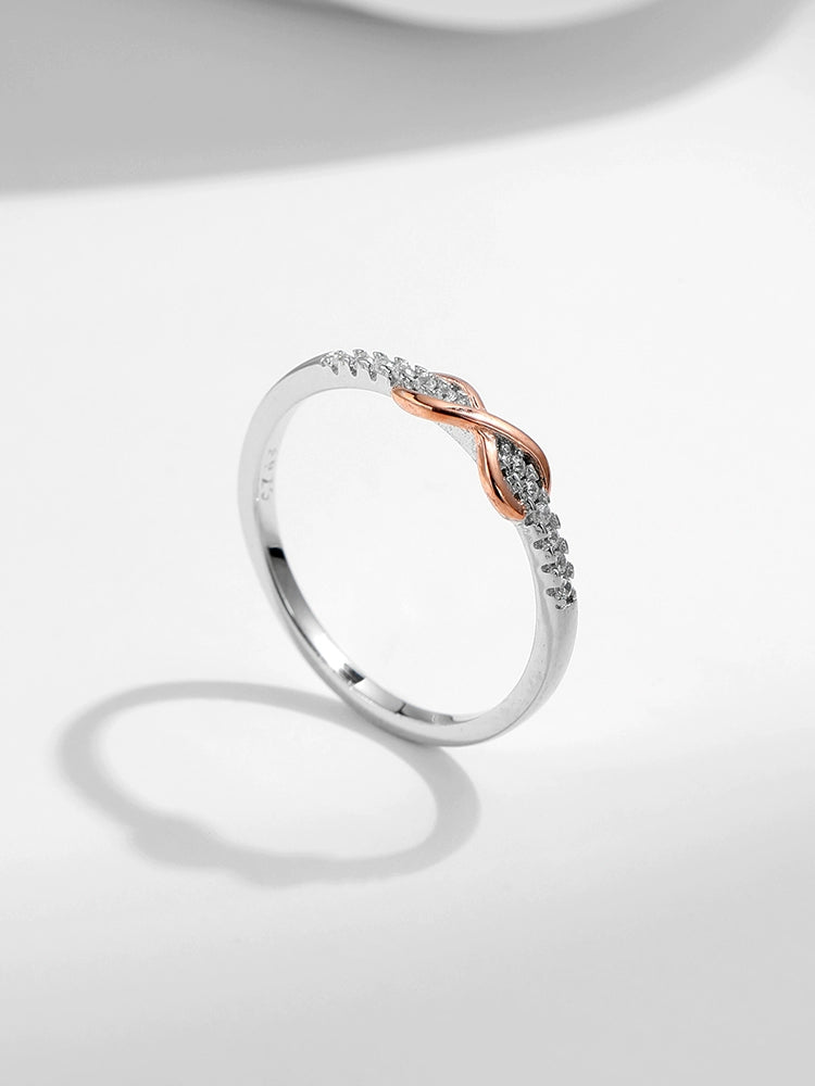 Modian Sterling Silver Color Separation Women's Niche Ring