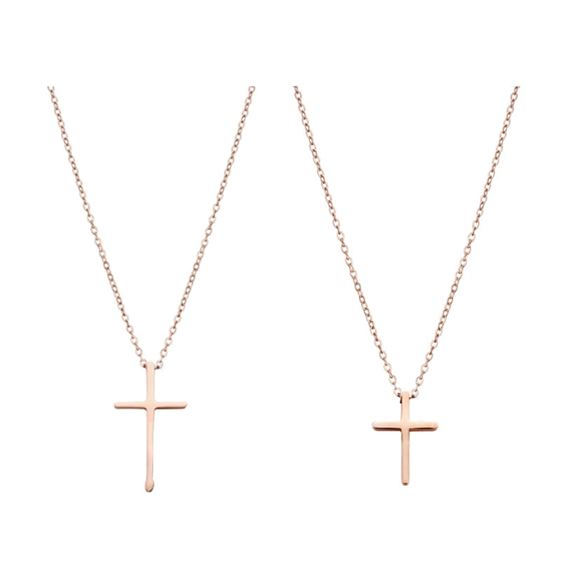 Instagram Minimalist Titanium Steel Necklace Women's Cross Pendant