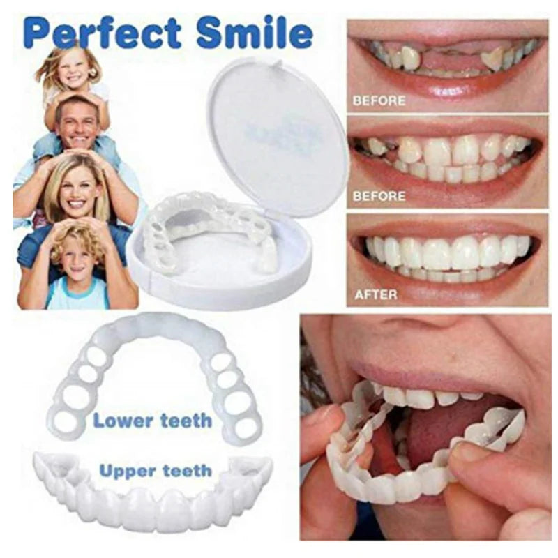 Upper & Lower Teeth Veneers Anti-true Braces Snap On Smile Teeth Whitening Denture Teeth Comfortable Veneer Cover Teeth