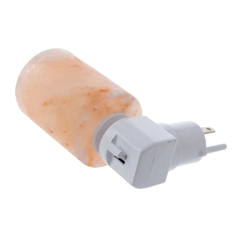 15W Rotatable Cylinder Himalayan Salt Lamp Air Purifier Crystal Salt Rock for Bedroom Bedside Atmosphere Light