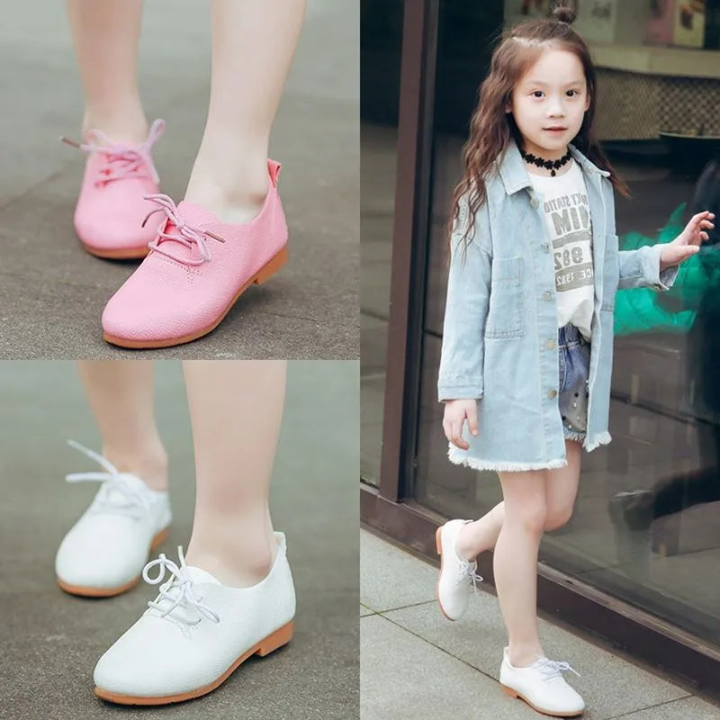 JGSHOWKITO Kids Shoes Boys Shoes Children's Casual Sneakers Girls Flats Candy Soft Lace-up Classical Comfortable Hot