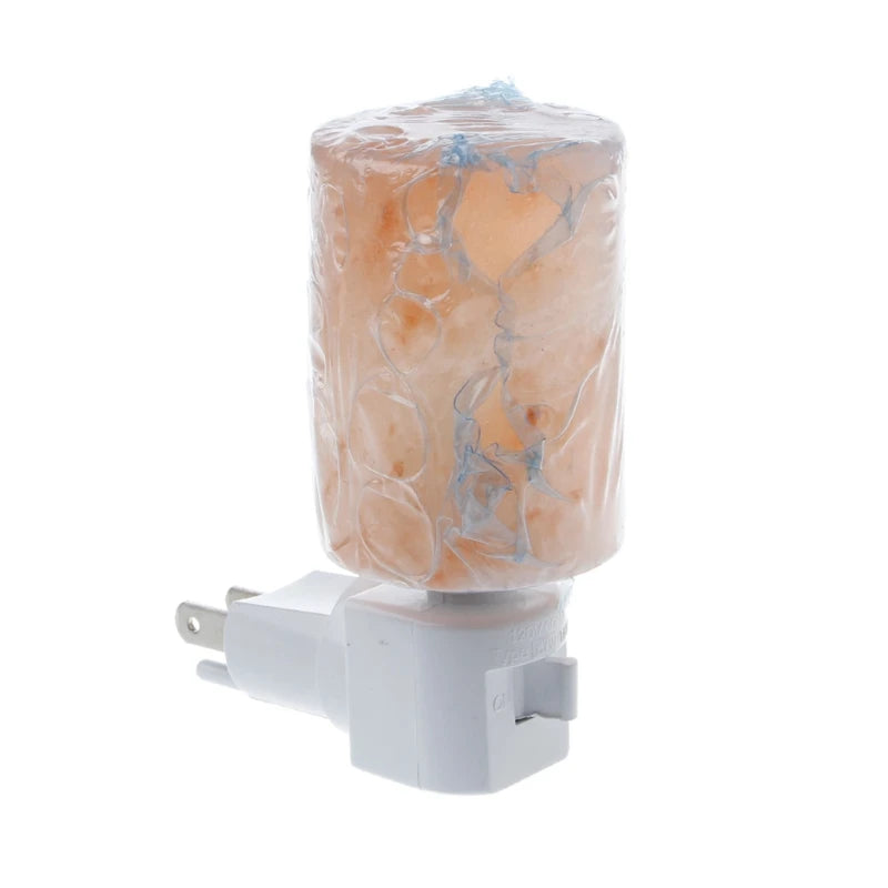 15W Rotatable Cylinder Himalayan Salt Lamp Air Purifier Crystal Salt Rock for Bedroom Bedside Atmosphere Light