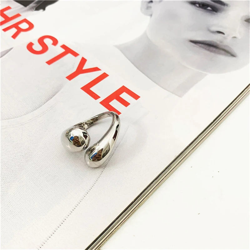 Peri's Box Gold Color Statement Dome Ring for Women .Large and Open Finger Ring. Hot Jewelry