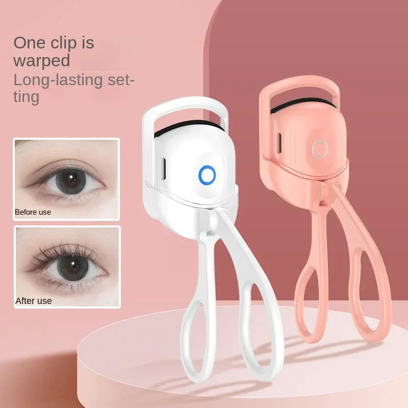"USB Rechargeable Electric Eyelash Curler - Fast Heating & Long-Lasting Curls"