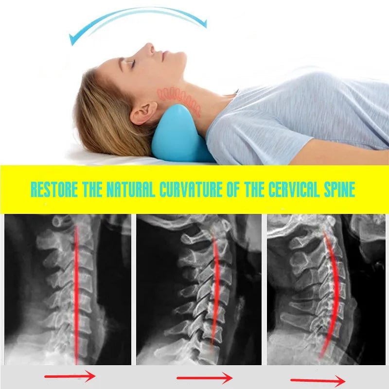 Massage Pillow Neck Shoulder Cervical Chiropractic Traction Device Head Back Relaxer for Pain Relief Body Massager