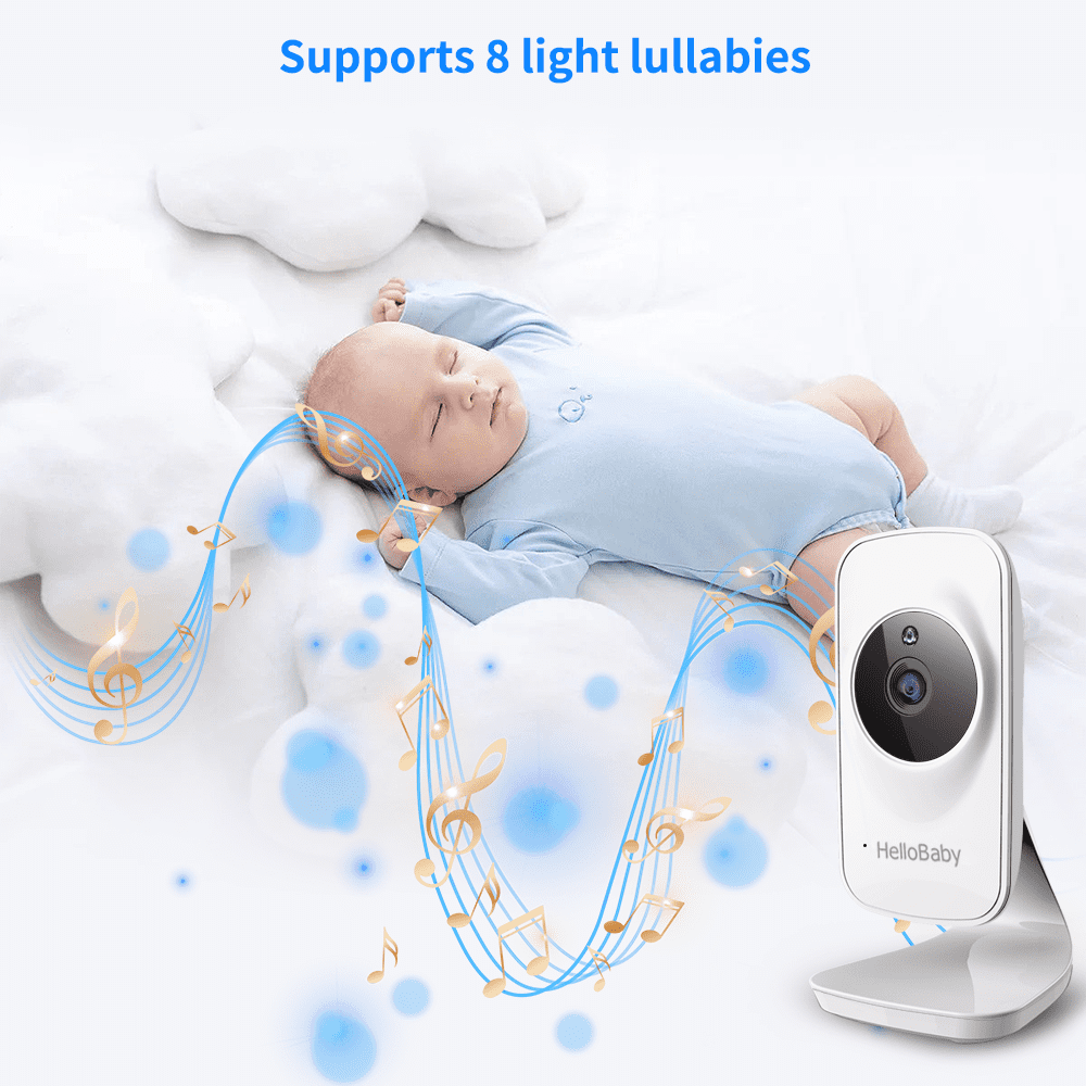 Video Baby Monitor with Camera and Audio, 5" Color LCD Screen, Monitor Camera, Infrared Night Vision, Temperature Display, Lullaby, Two Way Audio and VOX Mode 5 Inches