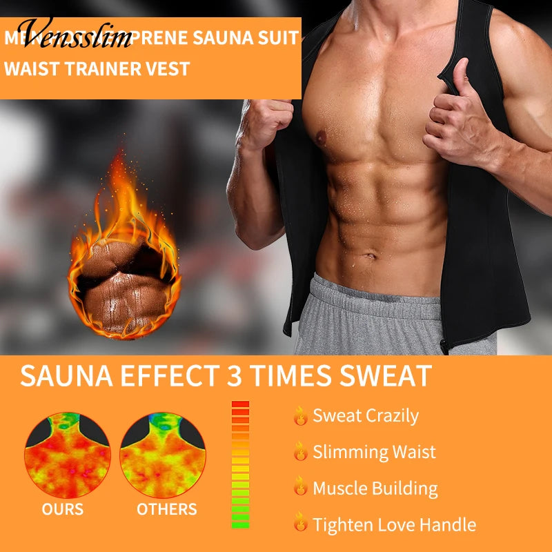 Men's Body Shaper Waist Trainer Sauna Vest Double Belt Sweat Shirt Corset Top Abdomen Slimming Shapewear Fat Burn Fitness Suits