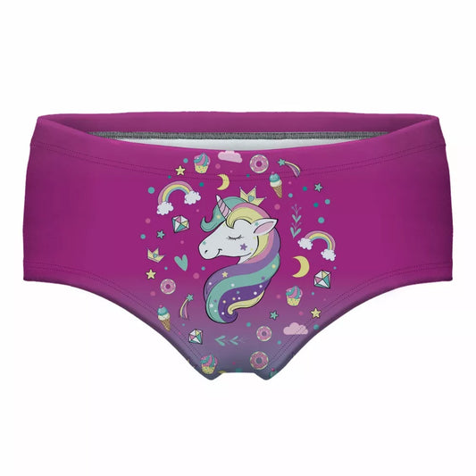 NEW Harajuku Women Underpants 3D Print Cartoon Rainbow Unicorn High Quality New Brand Seamless Sexy Briefs Underwear lingerie