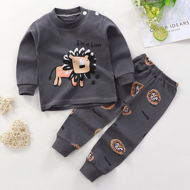 100% Cotton Infant Underwear Newborn Baby Girl Outfits  Little Boy Pullover + Trousers Sets