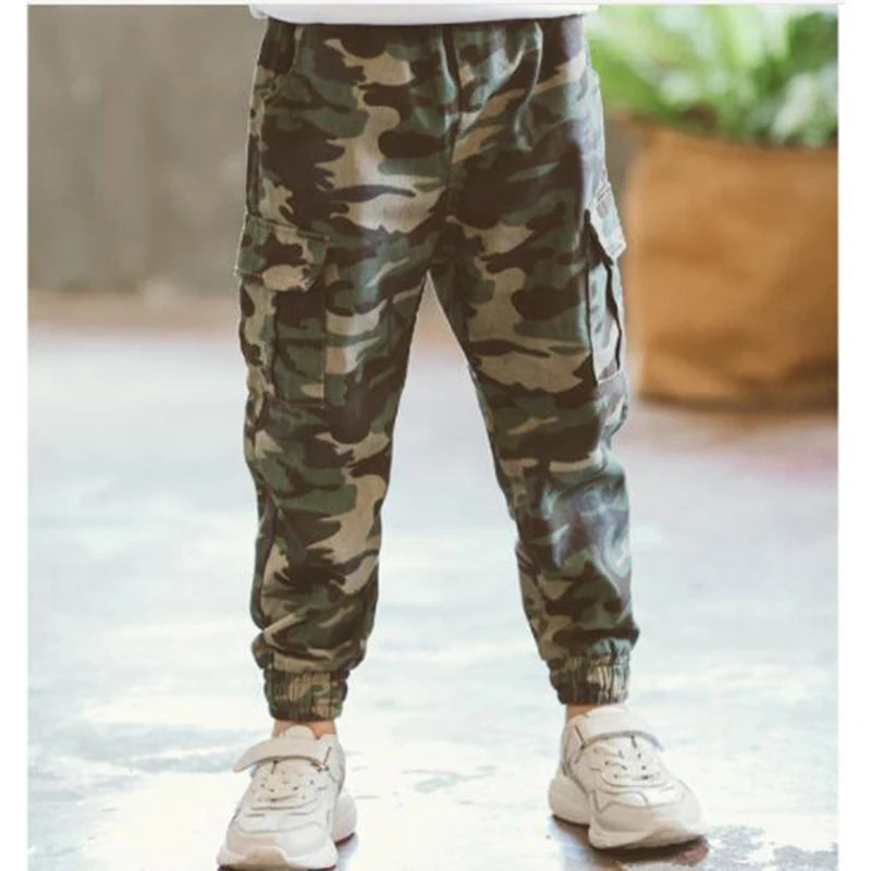 2023 Spring Autumn Boys Pants Kids Clothing Boys Camouflage Pants Cotton Kids Full Length Pants Children Trousers Military Pants