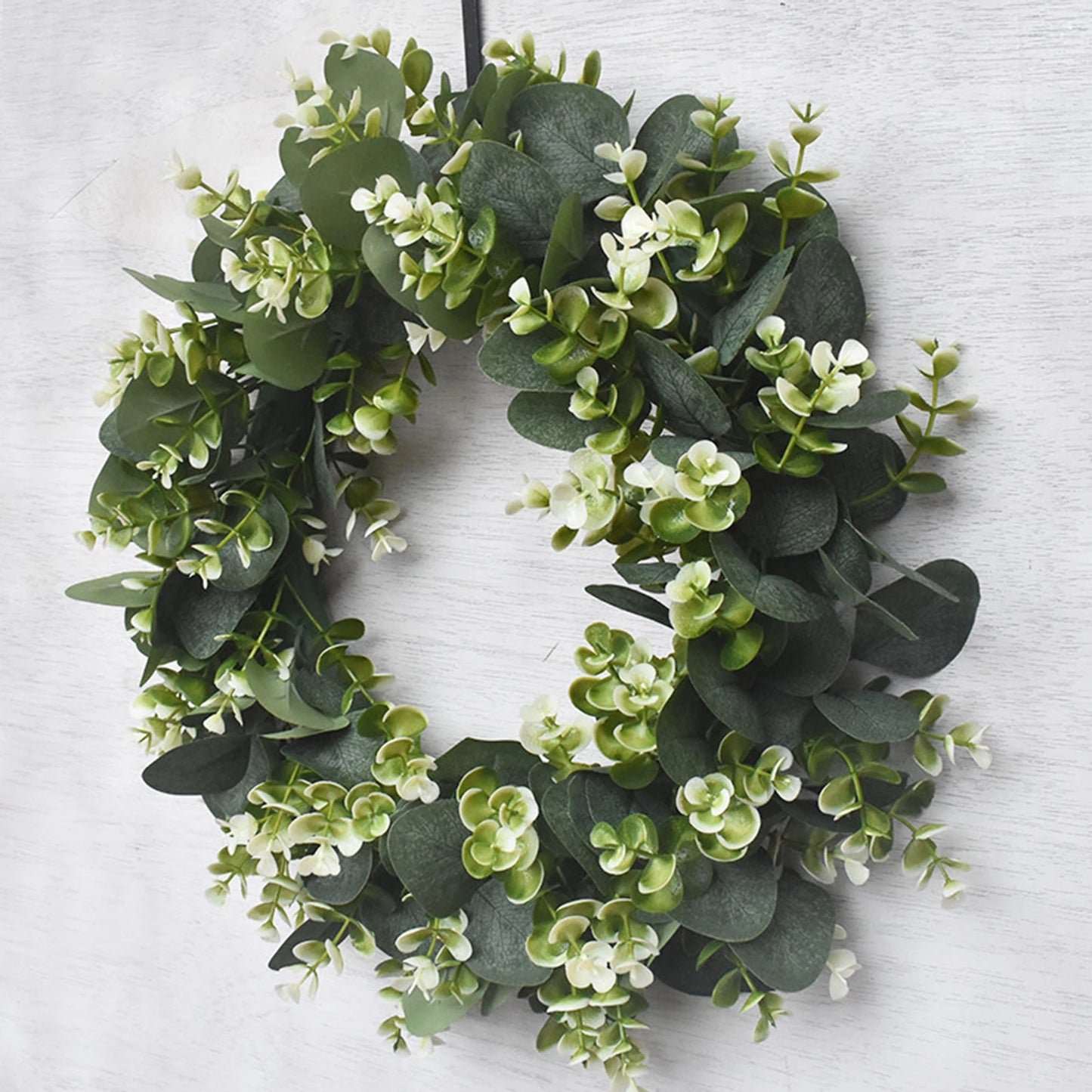 Green Wreath Artificial Eucalyptus Leaves Holiday Festival Door Hanging Garland Party Door Wall Hanging Decoration 30cm Dia