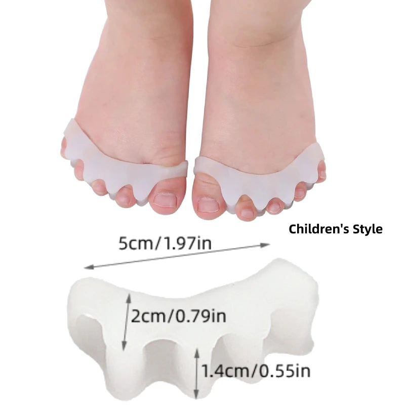 2pcs=1pair Silicone Toe Separator Child Stretcher Straightener Spreader Correction Hallux Valgus Corrector Foot Care For Kid