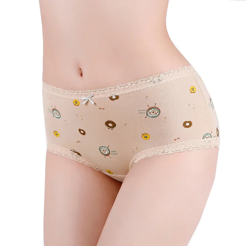 menstrual panties woman Leakproof Women's Cotton Briefs Cartoon Underpants Women Physiological period underwear for monthly