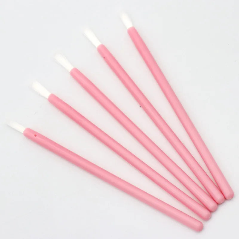 100 pcs Disposable Nylon Fiber Lip Brush Lipstick Wands Clean Applicator lip Gloss Brushes