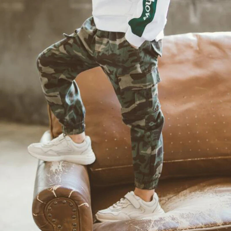 2023 Spring Autumn Boys Pants Kids Clothing Boys Camouflage Pants Cotton Kids Full Length Pants Children Trousers Military Pants