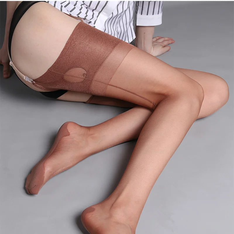 Retro Cuban Heel Back Seam Stockings 8D Ultra Thin Transparent Thigh High Stockings Female Erotic Lingerie Medias De Mujer