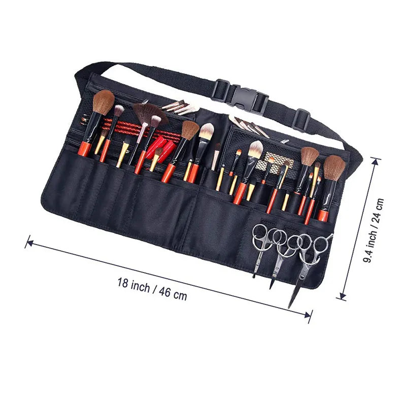 Professional Makeup Bag Waist Bag Women Cosmetic Brush Bag With Belt Travel Makeup Brushes Organizer Bag Waterproof Makeup Case