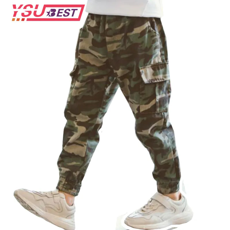 2023 Spring Autumn Boys Pants Kids Clothing Boys Camouflage Pants Cotton Kids Full Length Pants Children Trousers Military Pants