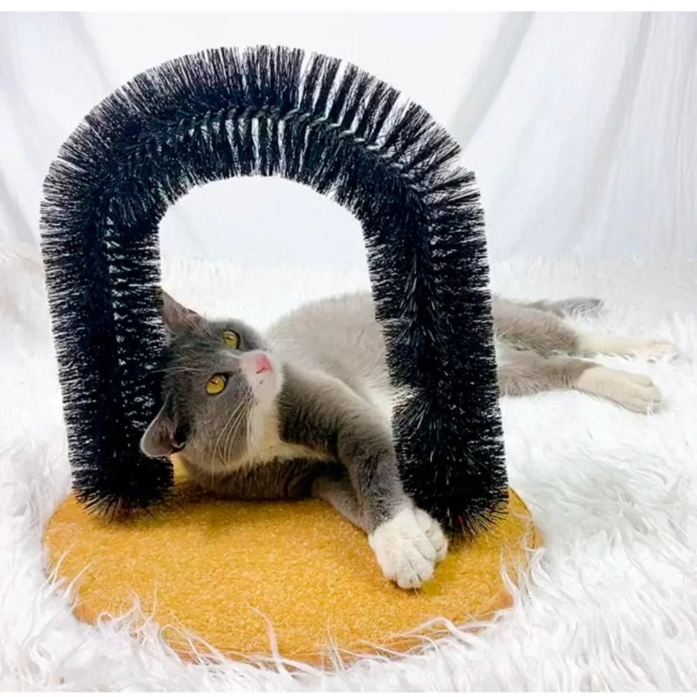 Funny Pet Massage Arch Automatic Brush Cat Toy Anti-skid Scratching Device Hair Cleaning Brush Relieve Itching Tool for Cats