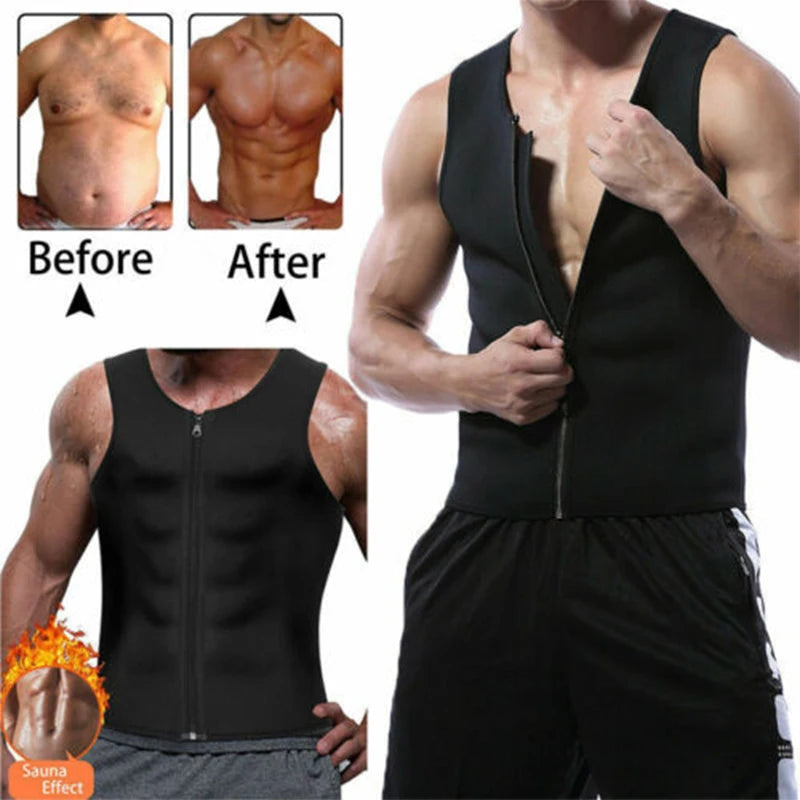 CXZD Men Waist Trainer Vest for Weight loss Hot Neoprene Corset Body Shaper Zipper Sauna Tank Top Workout Shapers Shirt Shapers