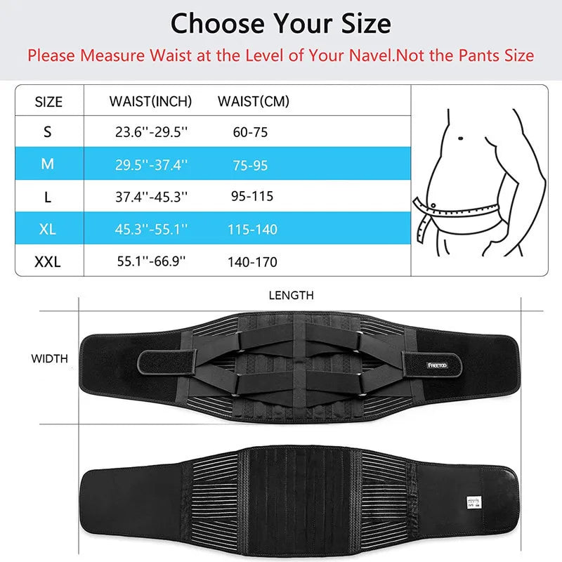 Adjustable Lower Back Brace Waist Support Belt Strap with 4 Stays Breathable Orthopedic Lumbar Belt for Herniated Disc Sciatica