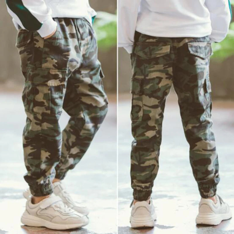 2023 Spring Autumn Boys Pants Kids Clothing Boys Camouflage Pants Cotton Kids Full Length Pants Children Trousers Military Pants