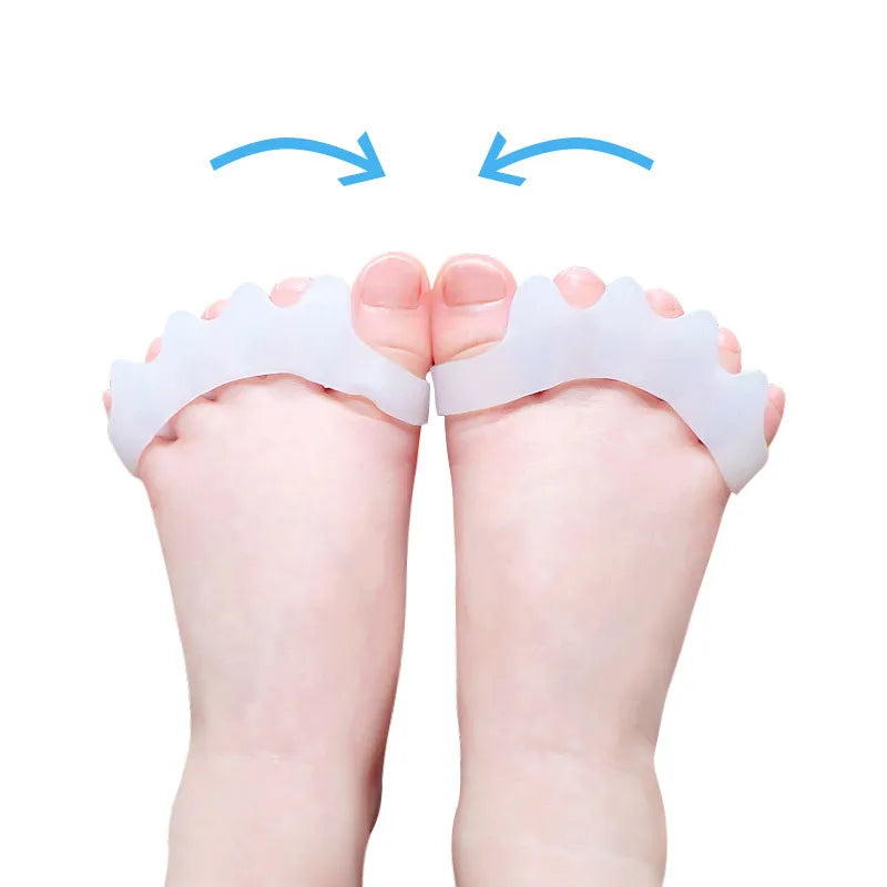 2pcs=1pair Silicone Toe Separator Child Stretcher Straightener Spreader Correction Hallux Valgus Corrector Foot Care For Kid