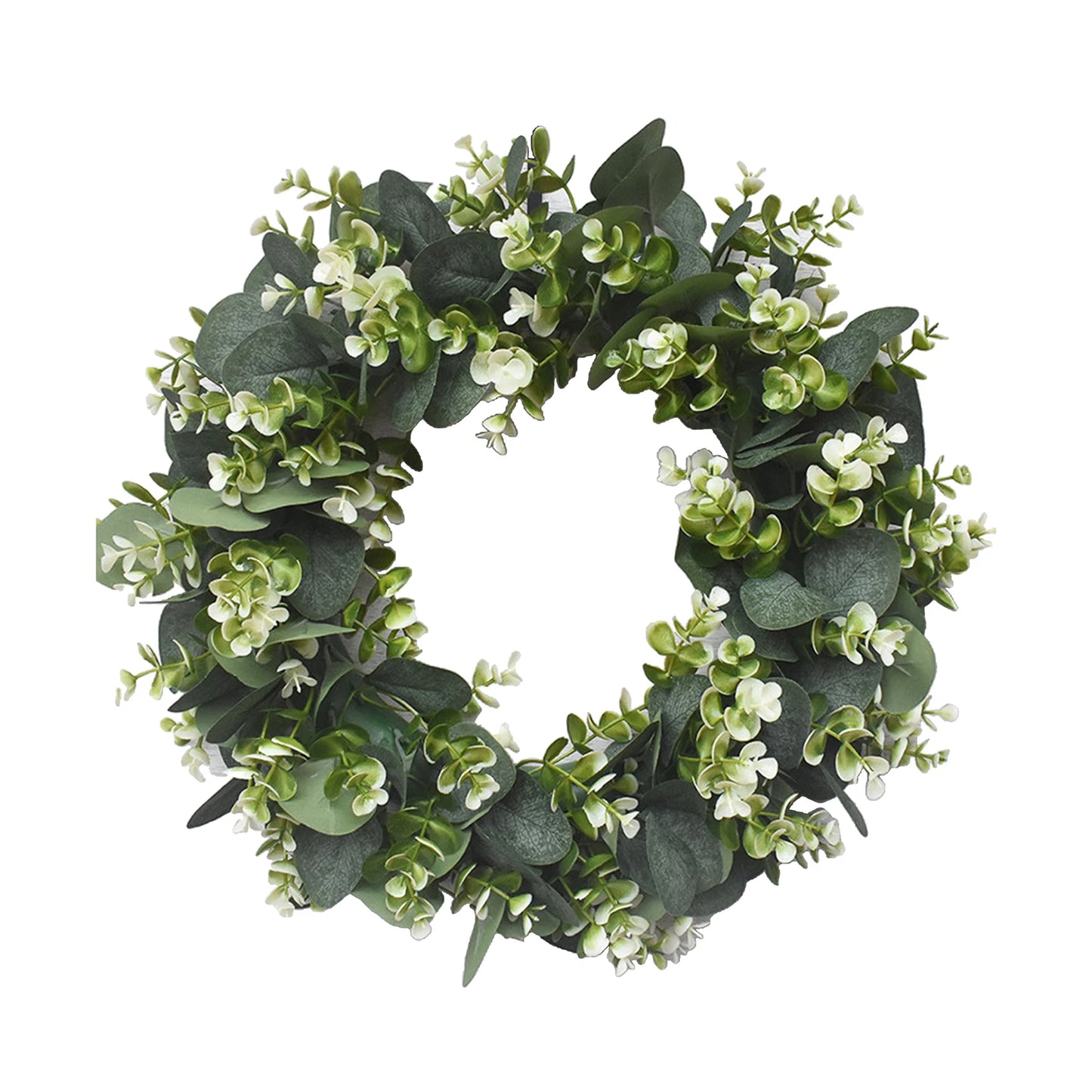 Green Wreath Artificial Eucalyptus Leaves Holiday Festival Door Hanging Garland Party Door Wall Hanging Decoration 30cm Dia