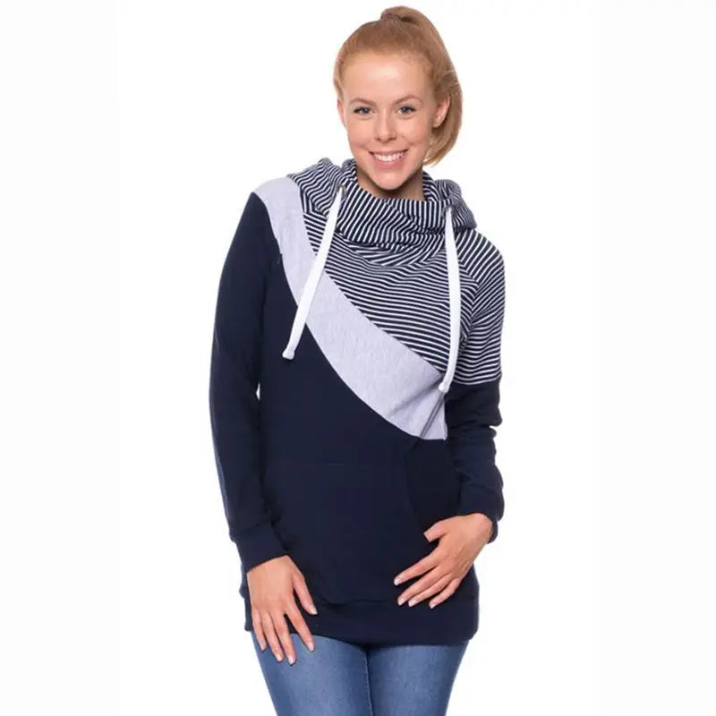 Maternity Clothes Fashion Multifunctional Mother Breastfeeding Hoodies T-shirt Stitching Breastfeeding Pregnancy Womens Clothing