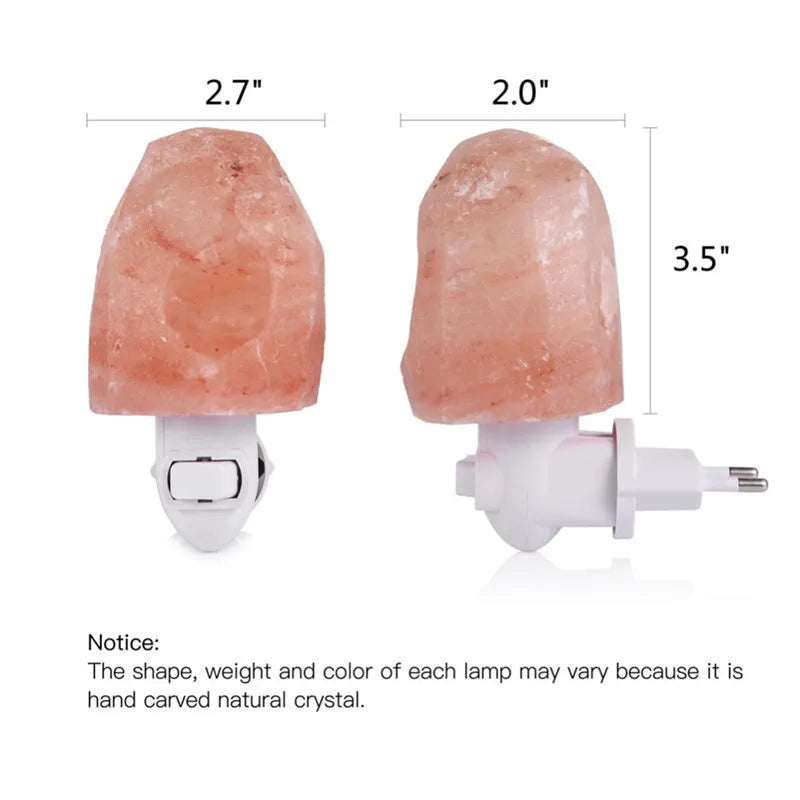 Himalayan Salt Lamp Heart Night light LED Air Purifier Crystal Salt Rock Bedside for Children's Bedroom lighting