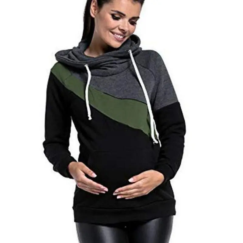 Maternity Clothes Fashion Multifunctional Mother Breastfeeding Hoodies T-shirt Stitching Breastfeeding Pregnancy Womens Clothing