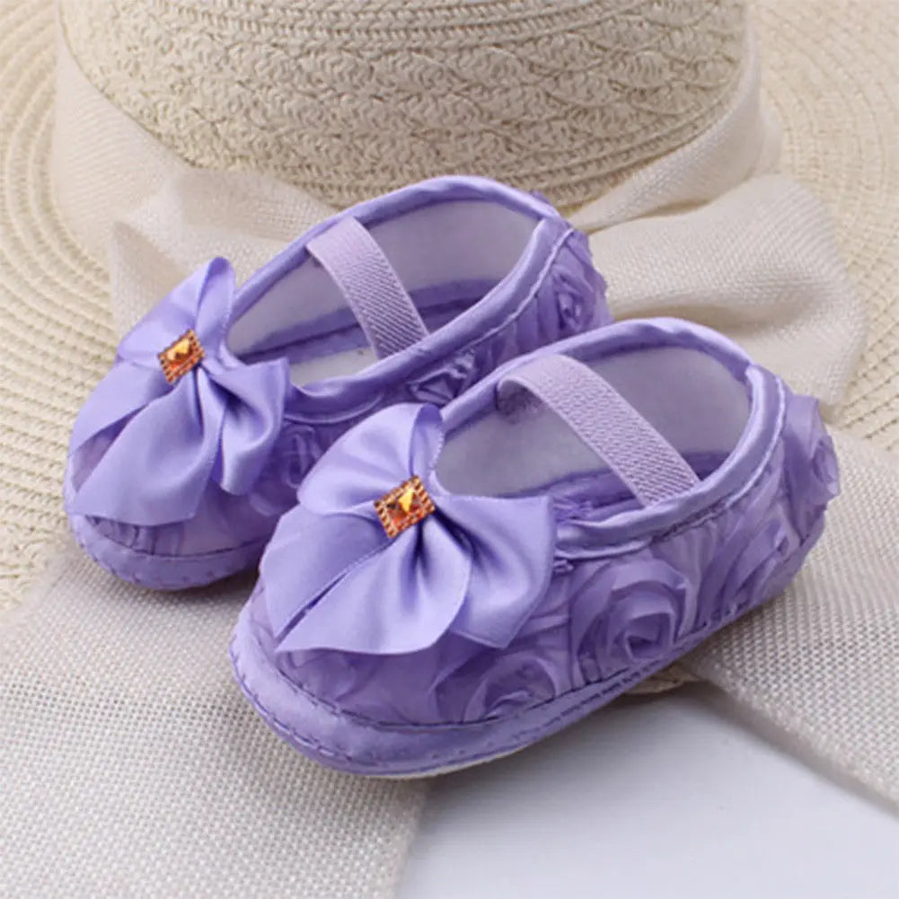 2018 Brand New Newborn Infants Toddler Baby Girl Soft Crib Shoes Moccasin Prewalker Sole Shoes Bow Lovely Cute First Walkers