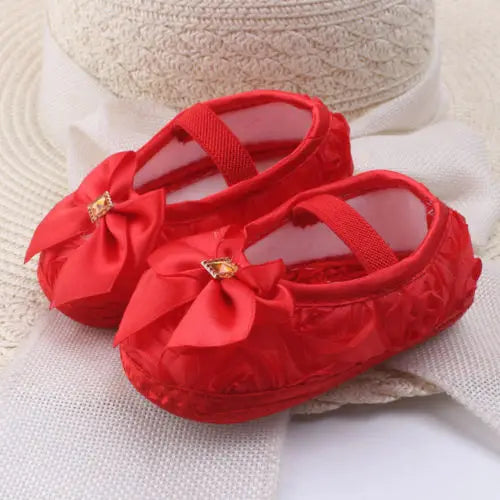 2018 Brand New Newborn Infants Toddler Baby Girl Soft Crib Shoes Moccasin Prewalker Sole Shoes Bow Lovely Cute First Walkers