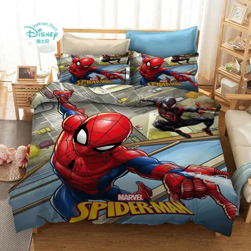 Disney Marvel Duvet Cover Sets Quilt Cover Digital Printing Cartoon Spiderman Kids Bedding Set Pillowcase Boy Adult Gift