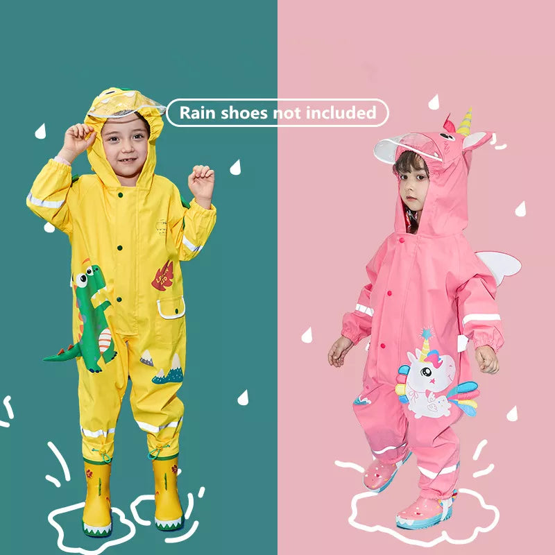 Cute Unicorn Oxford Cloth Baby Raincoat Outdoor Waterproof Rain Coat Kids Jumpsuit Rainwear Girl Boy One Piece Raincoat