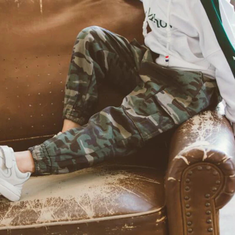 2023 Spring Autumn Boys Pants Kids Clothing Boys Camouflage Pants Cotton Kids Full Length Pants Children Trousers Military Pants