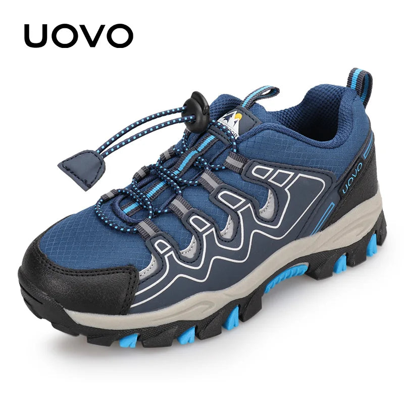 UOVO 2022 New Boys Girls Sports Children Footwear Outdoor Breathable Kids Hiking Shoes Spring And Autumn Sneakers Eur #27-39