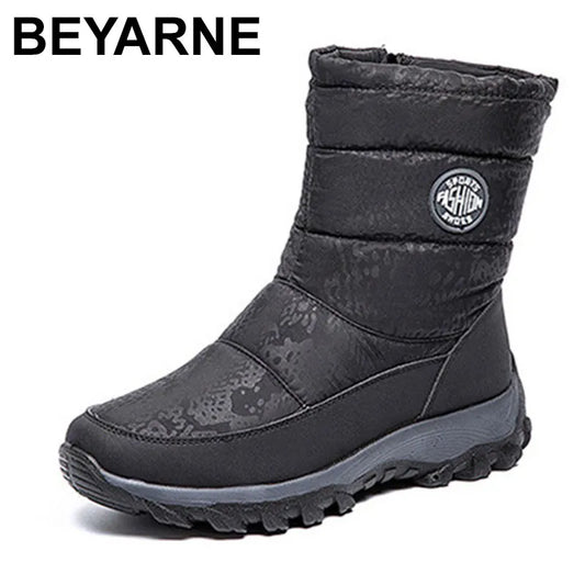 BEYARNE women waterproof boots upper women winter shoes warm plush non-slip new design free shipping outdoor boots for women