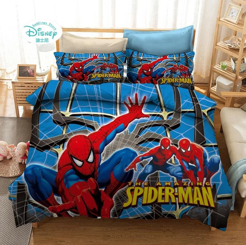 Disney Marvel Duvet Cover Sets Quilt Cover Digital Printing Cartoon Spiderman Kids Bedding Set Pillowcase Boy Adult Gift