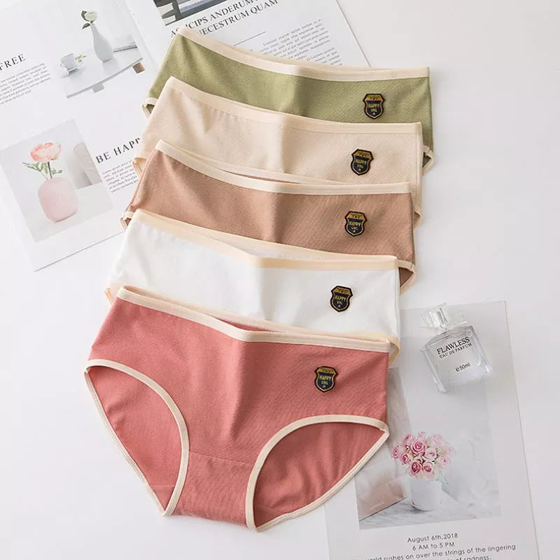 3Pcs Women's Underwear Simple Cotton Panties Women Soft Mid-Rise Penty Set Breathable Panties For Women Underpants