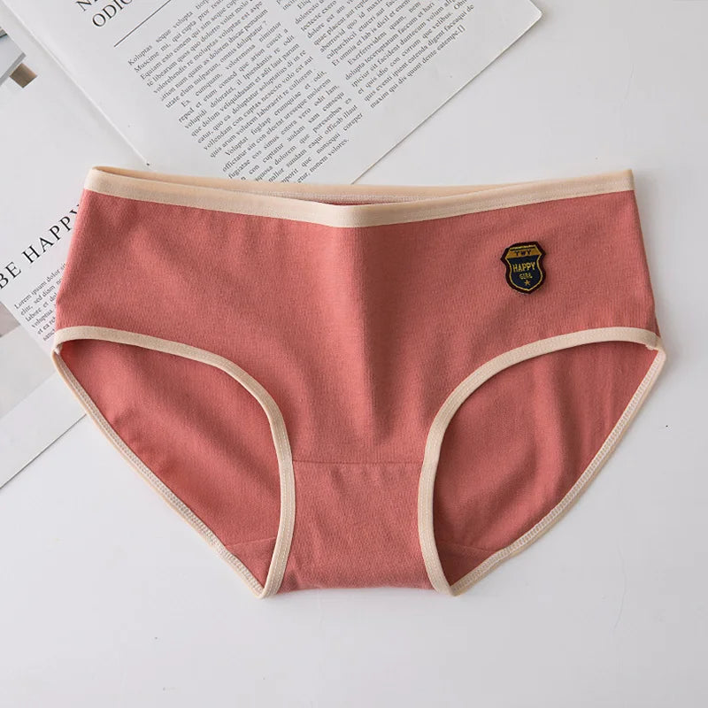 3Pcs Women's Underwear Simple Cotton Panties Women Soft Mid-Rise Penty Set Breathable Panties For Women Underpants