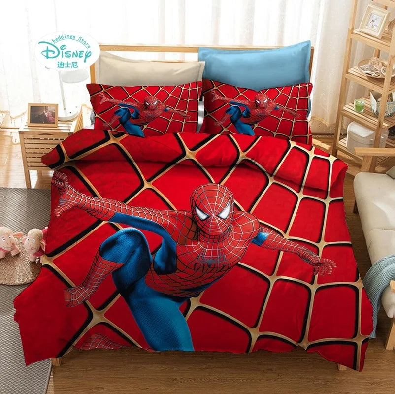 Disney Marvel Duvet Cover Sets Quilt Cover Digital Printing Cartoon Spiderman Kids Bedding Set Pillowcase Boy Adult Gift