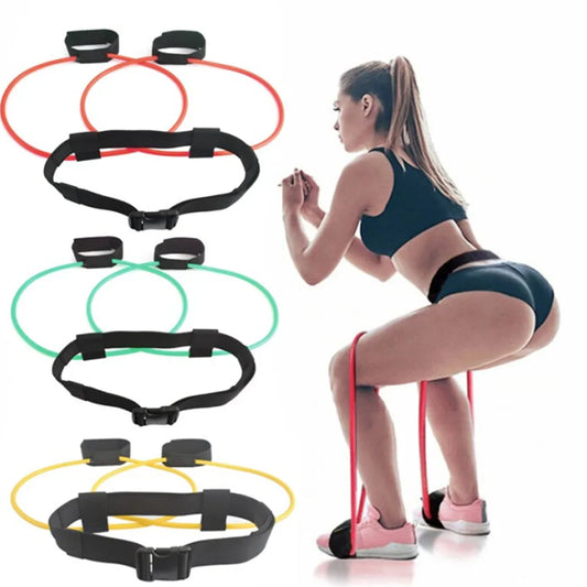 Yoga Elastic Resistance Bands Fitness Booty Butt Training Bands Waist Belt Pedal Exerciser for Legs Butt Muscle Crossfit Workout