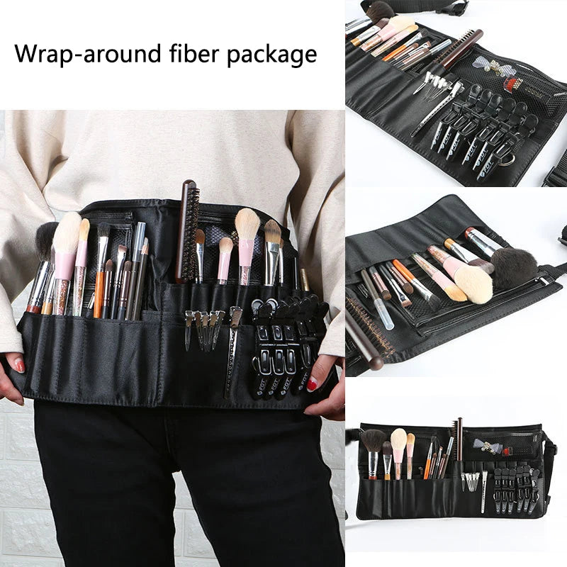 Professional Makeup Bag Waist Bag Women Cosmetic Brush Bag With Belt Travel Makeup Brushes Organizer Bag Waterproof Makeup Case