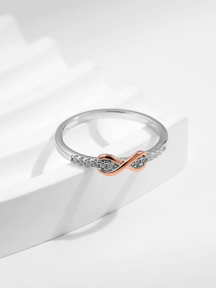 Modian Sterling Silver Color Separation Women's Niche Ring