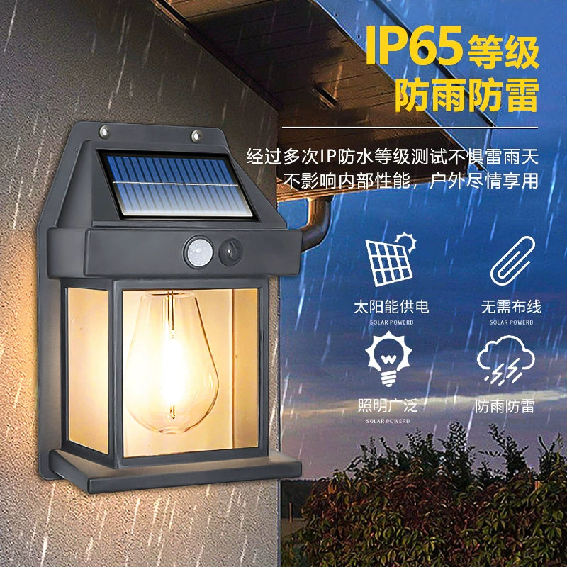 Solar Outdoor Yard Lamp Household Lighting Street Lamp Outdoor Dark Automatic Bright New Countryside Sensor Waterproof Wall Lamp