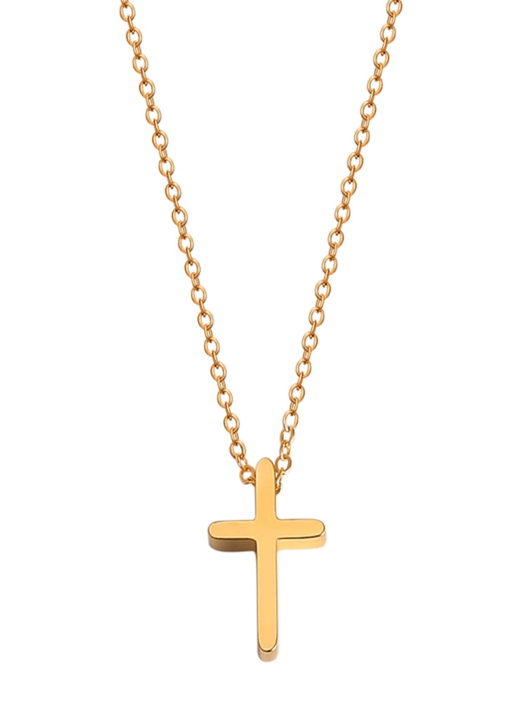 Cross Female Online Influencer 18K Gold Pendant Titanium Steel Necklace