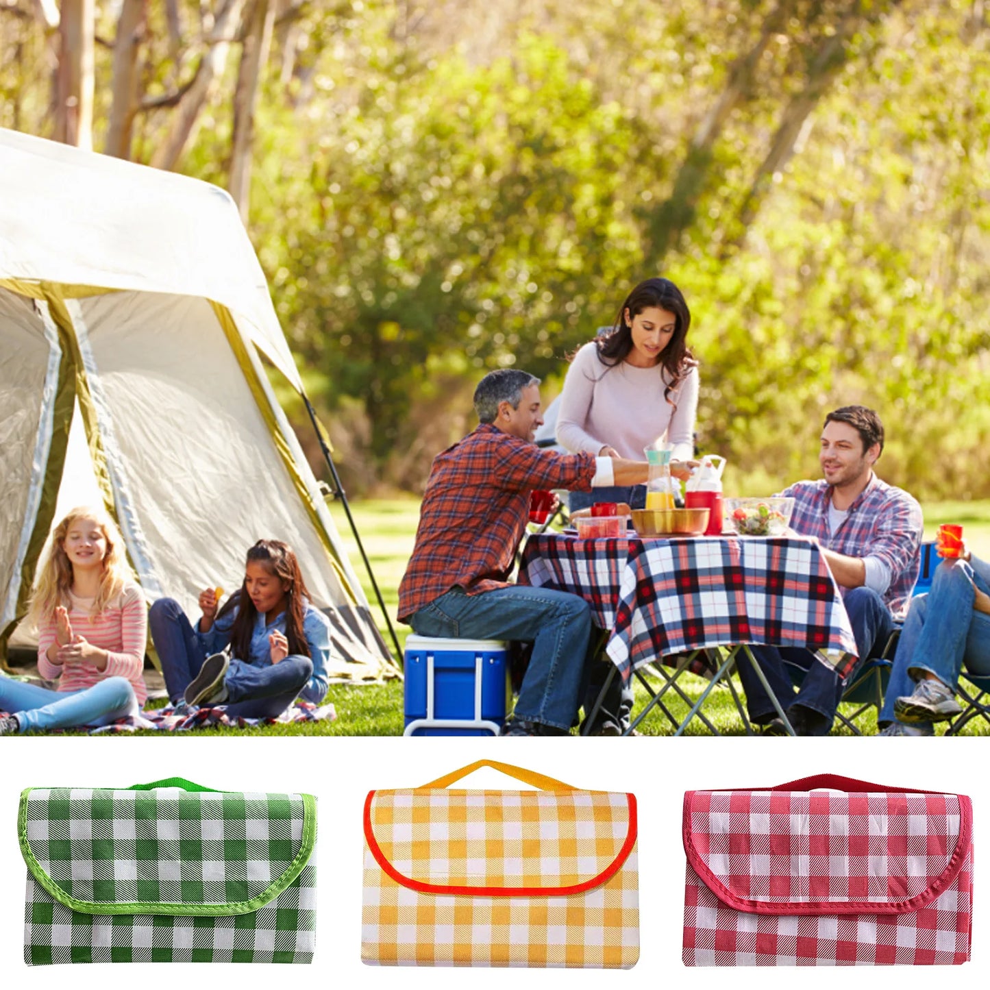 Foldable Picnic Mat Portable Camping Picnic Pad Waterproof Oxford Cloth Picnic Blanket Camping Sleeping Pad 100x150/100x200CM