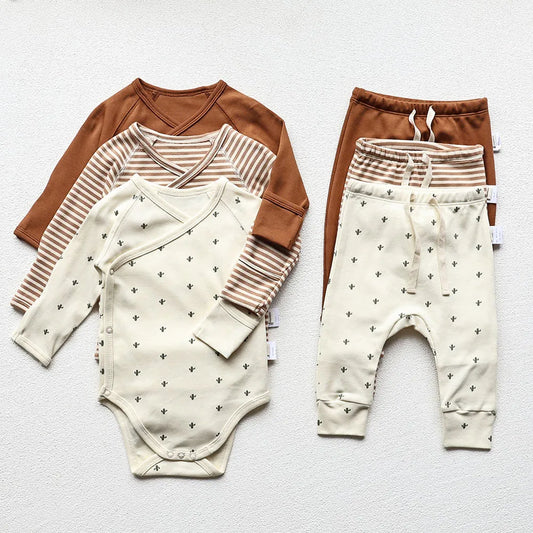 MILANCEL Baby Bodysuit Cotton Newborn Clothes  Long Sleeve Bodysuit Option Pants